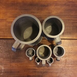 Peltrato Vintage Measuring Cups Pewter Set of 7